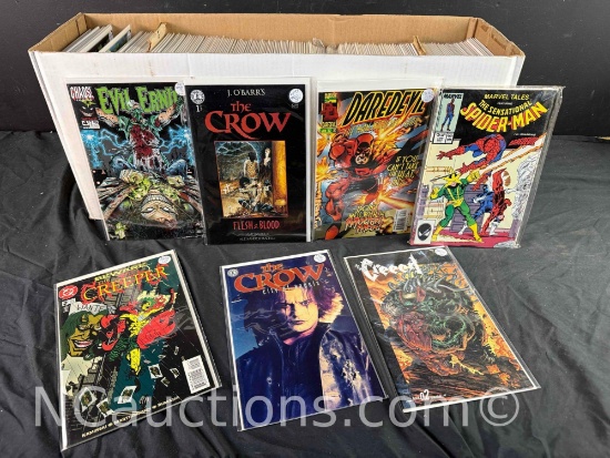 Long Box Approx 300 Comics Spider-Man, Daredevil, The Crow 1 more