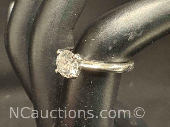 Diamond Moissanite Ring .925 Sterling silver 2.49 grams size 5.5