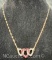 14k Gold Diamond and Ruby Heart Pendant Necklace 5.1g Total