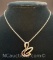 Sterling Silver Swan Pennant Necklace 2.74 Grams