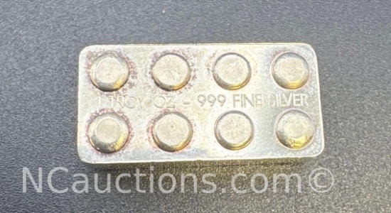 1 Troy Oz 999 Fine Silver Brick Bullion