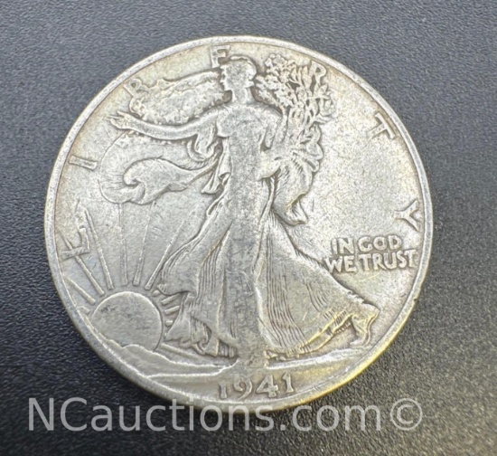 1941-S Walking Liberty 90% Silver Half Dollar Coin 12.27 Grams