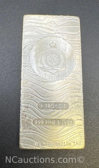 1 Troy Oz .999 Fine Silver Bullion Bar