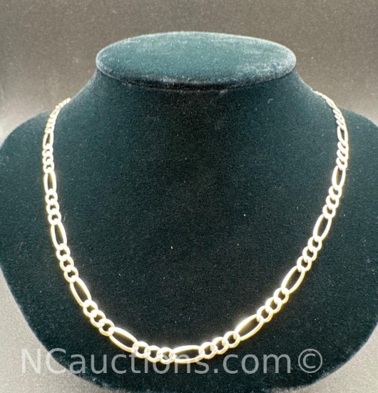 Sterling Silver Figaro Necklace 12.28 Grams