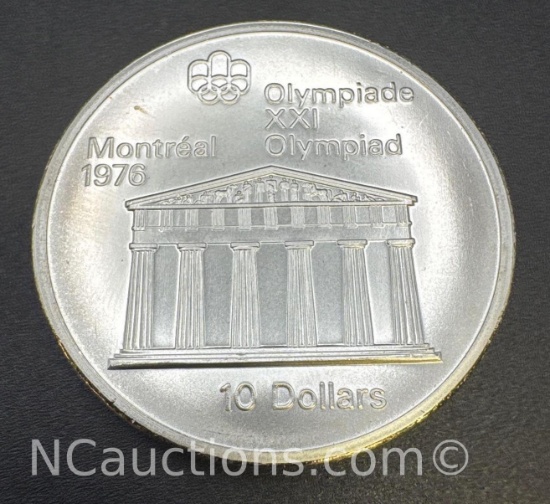 1976 Montreal Olympics 90% Silver $10 Coin 49.08 Grams