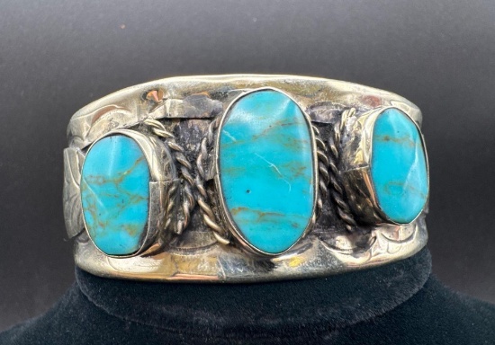 Navajo Turquoise Cuff Bracelet 40 Grams