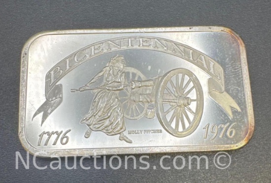 Madison Mint 1 Troy Oz .999 Fine Silver Bicentennial Bullion Bar