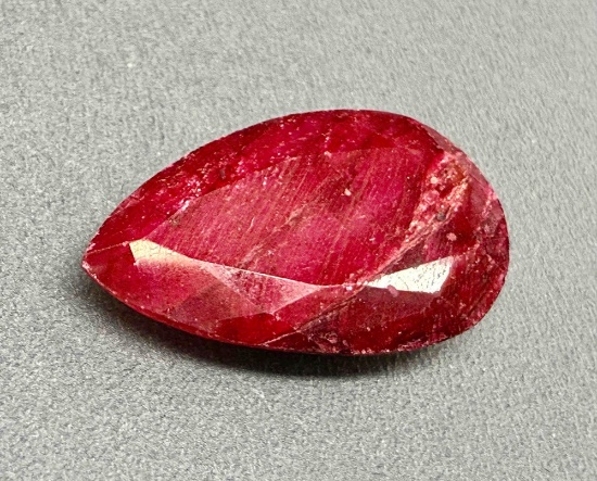 22.9ct Pear Cut Ruby Gemstone