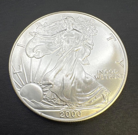 2000 American Silver Eagle 1 Troy Oz .999 Fine Silver Bullion Coin