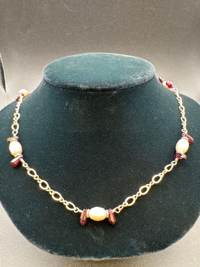 Sterling Silver Fresh Pearl Necklace 16 Grams
