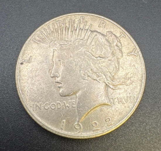 1922 Silver Peace Dollar 90% Silver Coin 26 Grams