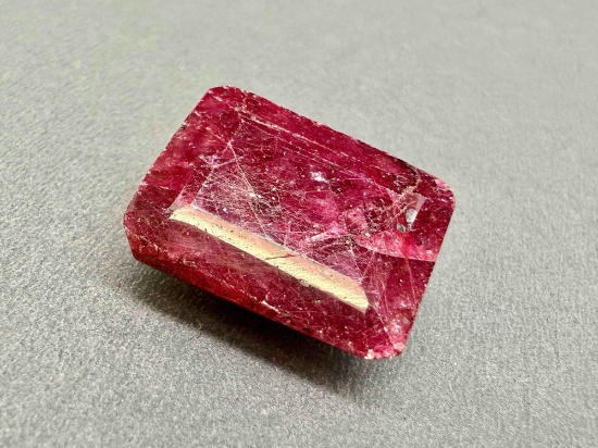 36ct Emerald Cut Ruby Gemstone