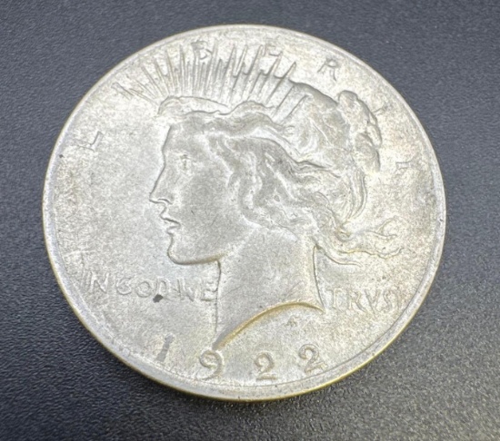 1922 Silver Peace Dollar 90% Silver Coin 26 Grams