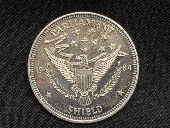 .999 Fine Silver 1 Troy oz 31.23 grams Parliament Shield
