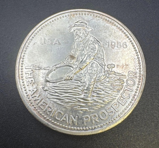 Engelhard 1986 American Prospector 1 Troy Oz .999 Fine Silver