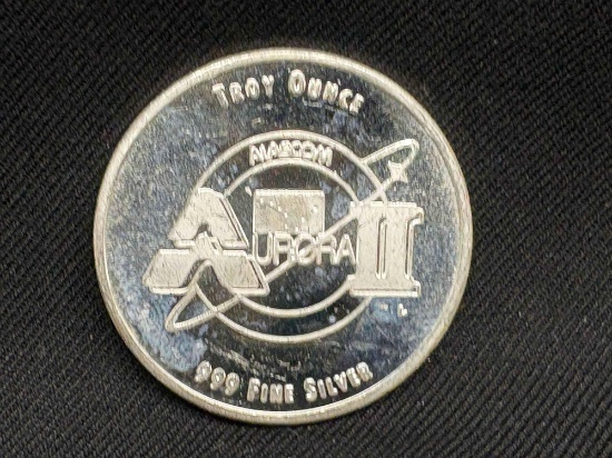.999 fine silver 1 Troy oz 31.23 grams Alascom