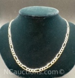 Sterling Silver Figaro Necklace 12.28 Grams