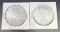 2 1922 Silver Peace Dollars 90% Silver Coins 56 Grams