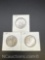3 1944 Walking Liberty 90% Silver Half Dollars
