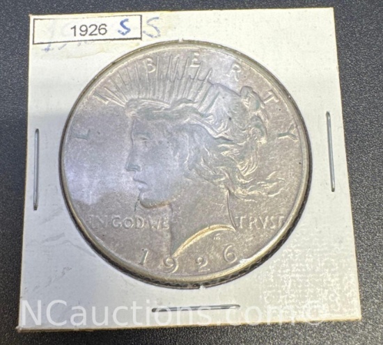 1926-S Silver Peace Dollar 90% Silver Coin 28 Grams