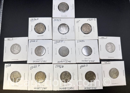 Indian Head And War Time Nickels