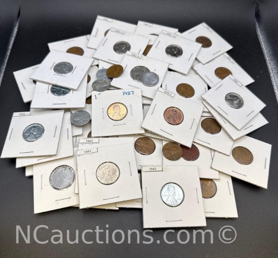 Wheat Pennies Mixed Dates Steel Pennies