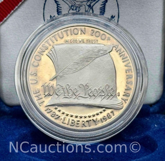 1987 US Constitution 90% Silver Dollar Coin 27g