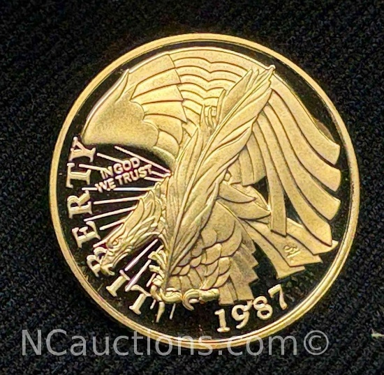 1987 5 dollar 90 percent gold 8.38 grams Bicentennial