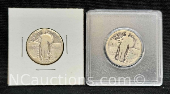 Pair of Standing Liberty Quarters 1920s