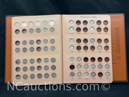 Roosevelt Dime Coin Collectors Album coins from 1940s-2000s including Proofs