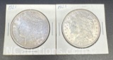 2 1921 Morgan Silver Dollars 90% Silver Coins 56 Grams