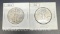 2 1943 Walking Liberty 90% Silver Half Dollars