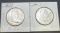 2 Franklin 90% Silver Half Dollars 1961