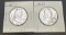2 1957 Franklin 90% Silver Half Dollars