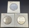 3 1951 Franklin 90% Silver Half Dollars 44 Grams