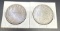 2 1921-D Morgan Silver Dollars 90% Silver Coins 56 Grams