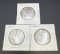 3 1945 Walking Liberty 90% Silver Half Dollars