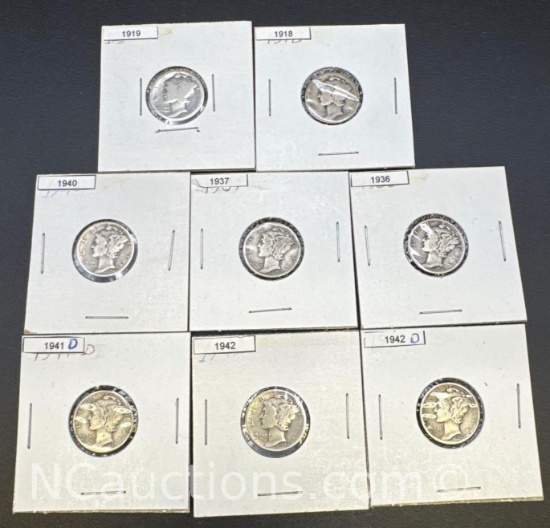 Mercury Dimes 90% Silver Coins 41 Grams