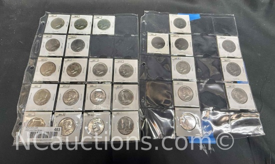 25 Kennedy Half Dollars 1960s-1980s