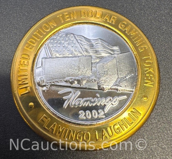 Limited Edition Flamingo .999 Fine Silver $10 Gaming Token Coin 37 Grams