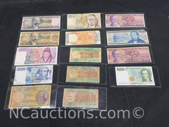 International Banknotes Mexico, India, Italy, Portugal, Korea