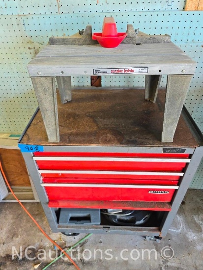Toolbox with contents Router table and Workmate