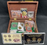 Box Full of Collectible Coins Eisenhowers, Buffalo Nickels, Sacagawea dollars more