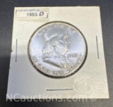 1953-D Franklin 90% Silver Half Dollar Coin