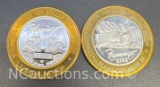 2 Limited Edition Flamingo .999 Fine Silver $10 Gaming Token Coin 74 Grams