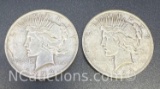 2 1922 Silver Peace Dollar 90% Silver Coin 53 Grams