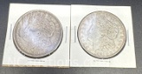 2 1921-D Morgan Silver Dollars 90% Silver Coins 56 Grams