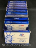 10 United States Mint Proof Sets 1999-2004 State Quarters and more