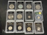 Assorted Authenticated Coins. Eisenhowers, Susan B Anthonys, Seated Liberty dime more