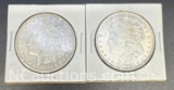 2 1921 Morgan Silver Dollars 90% Silver Coins 56 Grams